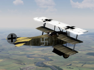 Small airplane green countryside blue - berlin secession free wallpaper