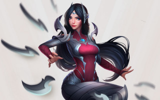 Woman red black outfit sword - outfit free wallpaper