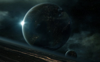 Distant planet star space art - a distant planet free wallpaper