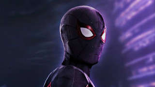 Spiderman citynight glowingeyes blurrybackground solo - a spider man free wallpaper