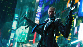 Cyberpunk man gun night city - a gun in a city free wallpaper