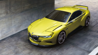 Yellow bmw concept car tunnel - realistic free wallpaper