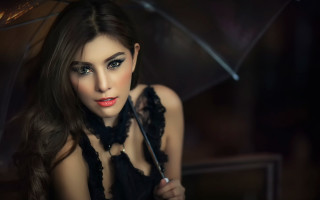Gothic black dress umbrella red - a red lipstick free wallpaper
