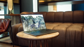 Laptop wooden table brown couch - affinity photo free wallpaper