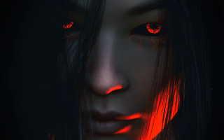 Red eyed woman red glow - red eye free wallpaper