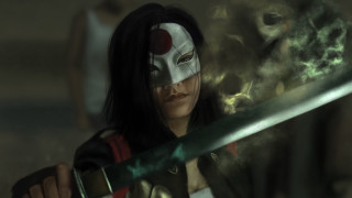 Woman mask sword smoke digital - a sword free wallpaper for desktop