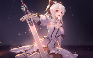 White dress sword star galaxy - a white dress holding free wallpaper