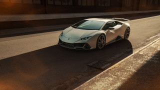 White sports car driving street 3 - realistic free wallpaper