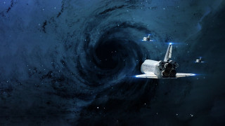 Space shuttle spiral smoke stars - christopher balaskas free wallpaper