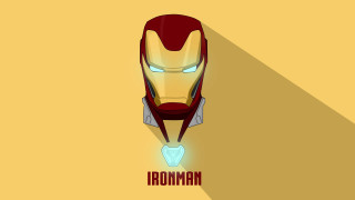 Ironman mask long shadow yellow - a long shadow free wallpaper