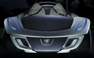 Futuristic car night hood lights - the front of the car free wallpaper