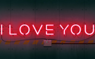 Neon i love you wall - cyberpunk art free wallpaper