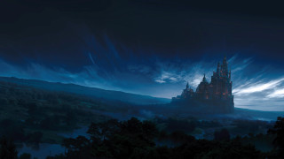 Castle forest night moon gothic 2 - full free wallpaper