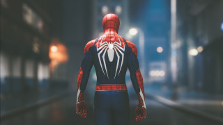 Spiderman dark alley night photorealism - insane free wallpaper