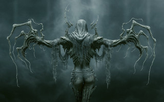 Creepy hairy monster weapon gothic - arm free wallpaper