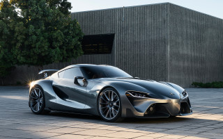 Silver sports car tree building - panfuturism free wallpaper