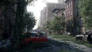 Red car city architecture nature - craig mullins free wallpaper