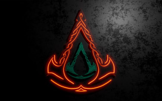 Red neon triangle magic circle - a red neon sign free wallpaper