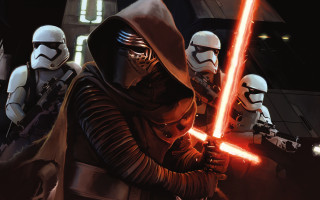 Star wars characters lightsaber battle - a light saber free wallpaper