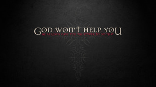 Dark background red black text - cross free wallpaper