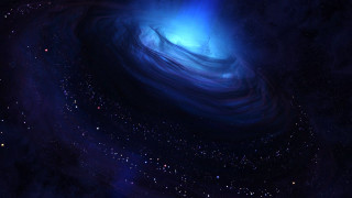 Large blue object space stars 2 - space art free wallpaper