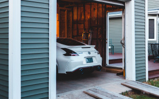 White car garage deck chairs - a garage free wallpaper