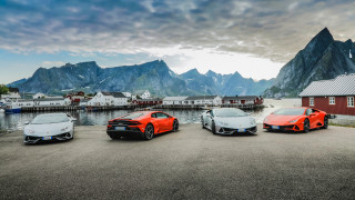 Orange sports cars mountain beach - artur grottger free wallpaper