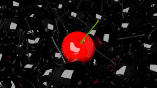 Red apple black balls green - cherryl fountain free wallpaper