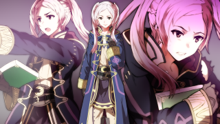 Anime characters group purple background 2 - a group of anime characters free wallpaper