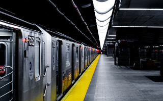 Subway train station doors open 2 - alson s. clark free wallpaper