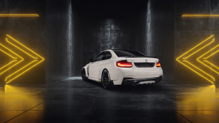 White car parking garage vroom - a wall free wallpaper
