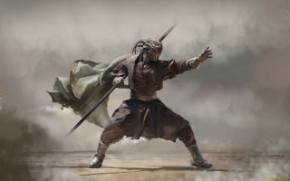 Fantasy hero sword flag cloudy - epic fantasy character art free wallpaper
