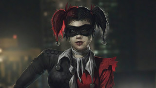Red haired woman black mask - a black mask free wallpaper