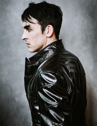 Man leather jacket serious look 15 - his face and shoulders free wallpaper