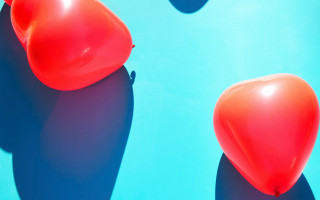 Balloons blue surface shadows air - cheerful free wallpaper