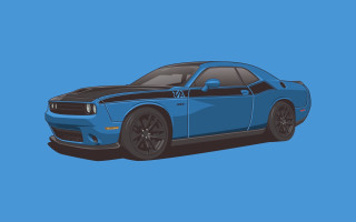 Blue car black stripe flat - altichiero free wallpaper