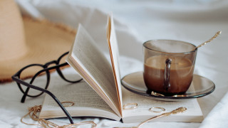 Book glasses coffee hat still - a cup of coffee and a book free wallpaper