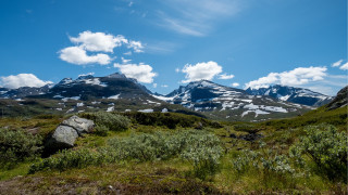 Mountain range snow capped grassy - carl gustaf pilo free wallpaper