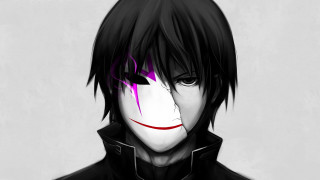Creepy man black coat red - a creepy face free wallpaper