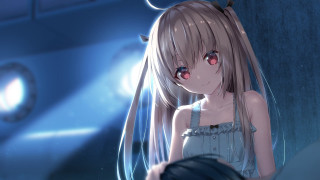 Long hair girl blue background - a blue background behind her free wallpaper