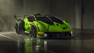 Green sports car garage fog - the car free wallpaper