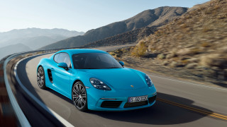 Blue sports car mountains road 2 - the mountain free wallpaper