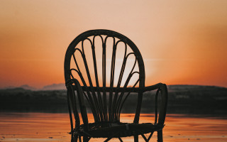 Beach sunset chair reflection minimalism - the background and the water free wallpaper