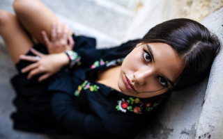 Gothic portrait asian blackhair blurry - gothic free wallpaper