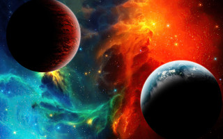 Space planet star cluster matte 5 - planet free wallpaper