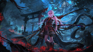 Fantasy woman sword demon armor 3 - amano free wallpaper