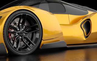Yellow sports car black stripe 4 - a yellow sports car free wallpaper