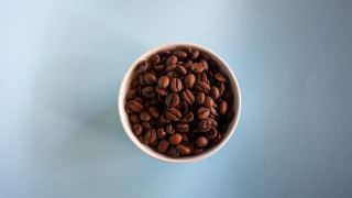 White bowl coffee beans blue - coffee bean free wallpaper