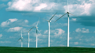 Wind turbines green field cloudy - cloudy free wallpaper