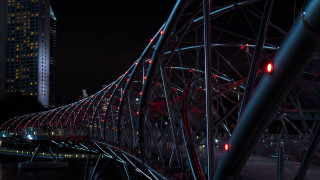 Bridge lights night cityscape starry - deconstructivism free wallpaper